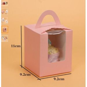 Buy cheap Custom printed cupcake box packaging cardboard cake box with handle,china best sell cheap printing paper cake box bageas from wholesalers