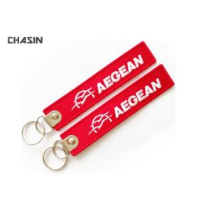 Customized Embroidered Fabric Keychain For Colletible / Commemorative