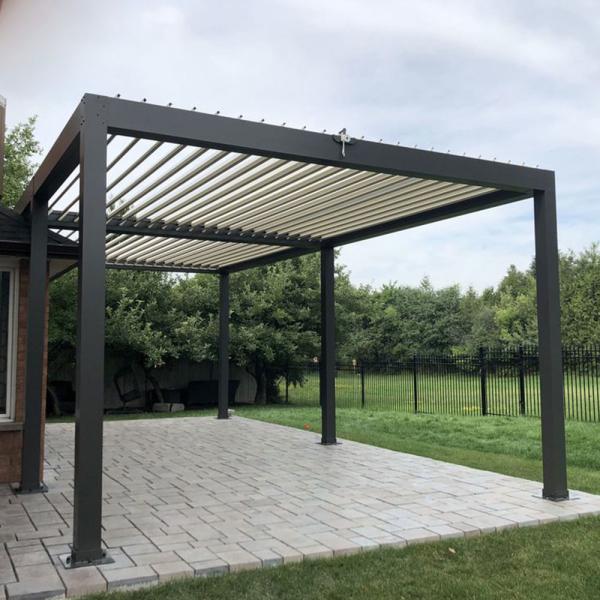 Quality 3.0mm Garden Aluminum Pergola Louvered Roof Waterproof Gazebo for sale