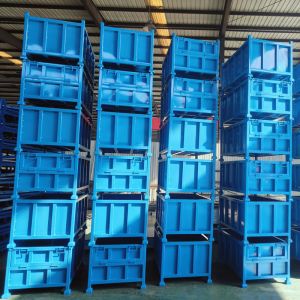 Buy cheap Grid Material Metal Pallet Crate Folding Mesh Container Customized from wholesalers