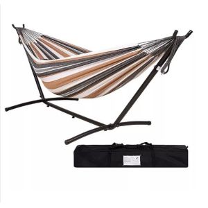 Adjustable Outdoor Folding Hammock Cotton Canvas Folding Stand Hammock