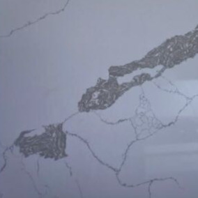 Quality 2.2g/cm2 20MM White Calacatta Quartz Slab With Grey Veins Patches for sale