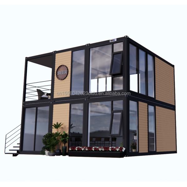 Modern Wooden Appearance Flat Packaging Mobile House Steel Frame Galvanized