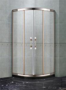 Buy cheap Rose Gold and Mirror Stainless Steel Quadrant Shower Enclosures With Two Center Pillar 8mm Glass Shower product