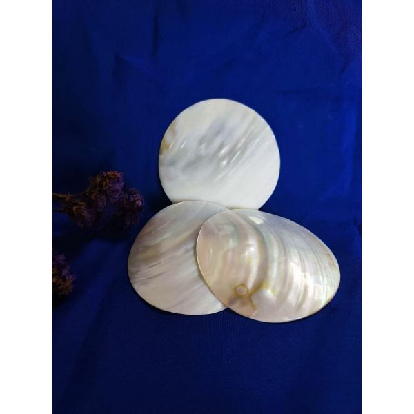 Quality White Color Natural Mother Of Pearl MOP plate in 8cm or 10cm or customized size available for sale