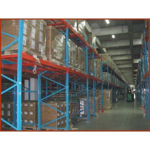 Industrial Q235b Push Back Racking , Warehouse Pushing Back Pallets With