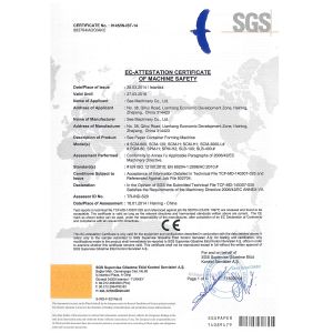 Zhejiang SEE Machinery Co.,Ltd. Certifications