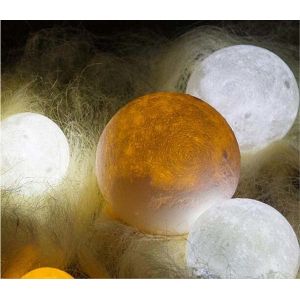 USB Rechargeable Touch Sensor 3D Printing LED Moon Night With Brightness
