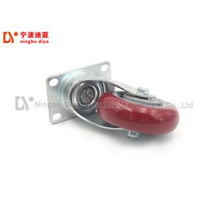 Transparent Red Caster Wheel , Polyurethane Flat Universal Light Duty Caster