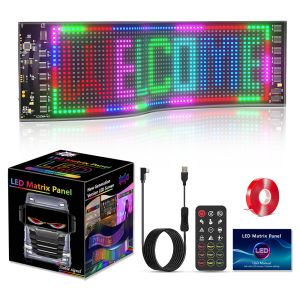 Buy cheap Scrolling Huge Bright Advertising LED Signs, 13.7''x3.93'' Flexible Custom USB 5V Bluetooth APP Control Text Pattern Animation Programmble LED Sign for Car Store Home Office Bar Hotel and school from wholesalers