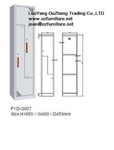 Buy cheap To order steel locker FYD-G007,two door,like 7 shape,two handle two lock,KD structure from wholesalers