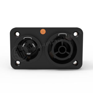 Ip65 Outdoor Power Female Chassis Connector Triple Core 2-in-1 Electrical