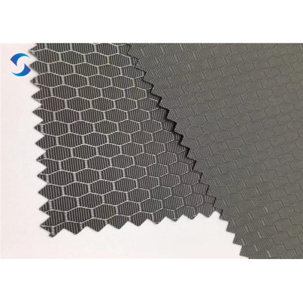 Quality Luggage Polyester Honey Comb Jacquard Fabric 250D PU Coated Waterproof for sale