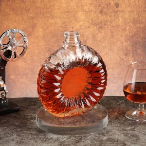 Super Flint Glass Custom Transparent Vodka Whiskey Gin Brandy Glass Bottle with