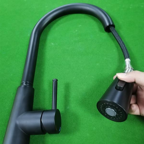 Quality Retractable Sprayer Smart Kitchen Faucet Gooseneck Spout IPX5 2077H-SS for sale