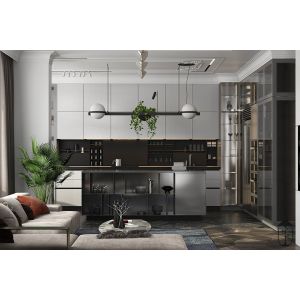 Buy cheap Free Customization Modern Sintered Stone Island Table Modular Kitchen Cabinets from wholesalers