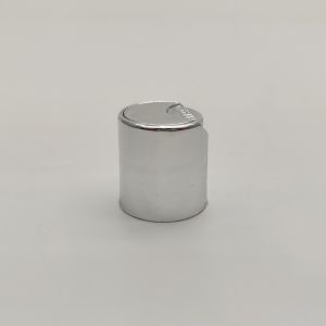 China Screw 20mm Plastic Bottles Disc Top Caps Shiny Silver on sale