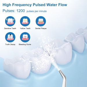 IPX7 Grade 5 Modes Portable Water Flosser Oral Irrigator Teeth Cleaning Cordless