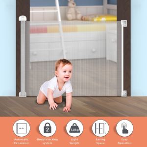 Buy cheap Space Saving Security Retractable Baby Gate White Grey Black Color from wholesalers
