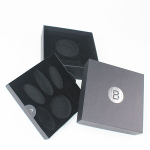 China Customize Rigid Cardboard Custom Black Boxes With Foam Insert on sale