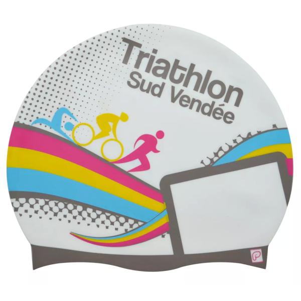 Quality 100% Silicone Granulated Triathlon Swim Cap With Custom Logo Printed for sale