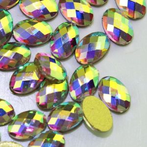 Buy cheap Professional Oval Shape Ab/clear Rhinestones Flatback Stone from wholesalers