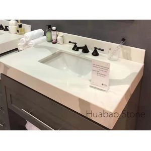 Calacatta Artificial Quartz Stone Tiles Countertop Slab For Vanity Top Sink