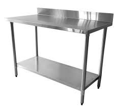 Buy cheap Environmental Commercial Stainless Steel Table With Splashback For Canteen from wholesalers