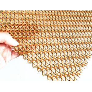 Buy cheap Crimped Wire Decorative Stainless Steel Woven Mesh Gold Color 5mm Wrap Pitch from wholesalers