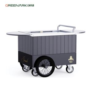 Buy cheap Mobile Teppanyaki Grill Food-Grade Alloy Steel Plate, 250℃ in 8 Mins, Extendable Table & 16'' Wheels Direct Factory from wholesalers