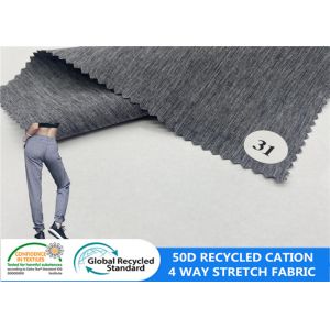 50D Recycled Cation Polyester Elastic Spandex Fabric Lightweight Moisture Proof