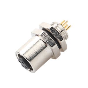 Buy cheap M5 Code A Female Connector 4Pin Panel Flange PCB Socket IP67 from wholesalers