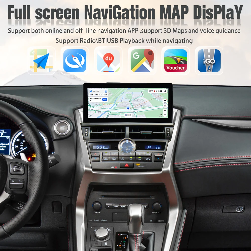 Viknav Car Radio For LEXUS NX (2018-2020)12.3 inch Touch Screen Wireless Carplay GPS Navigation LCD Display Screen