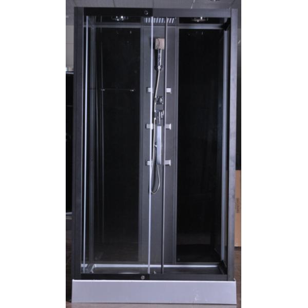 Buy cheap Matt Black Profiles Corner Walk In Shower Enclosures 1200 X 900 Rectangular Grey from wholesalers
