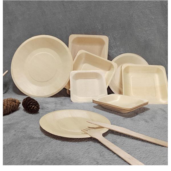 Buy cheap Square Wooden Biodegradable Disposable Tableware Compostable For Wedding from wholesalers