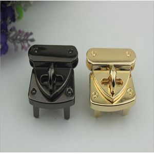 China Shiny gold & gunmetal color high quality zinc alloy handbag turn lock on sale