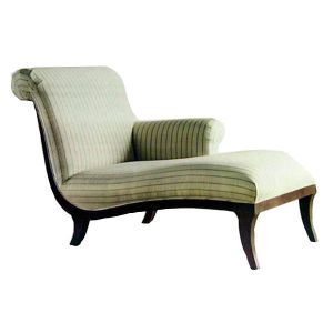 Fairshaped Fabric Stripe Indoor Chaise Lounge Chair / Comfortable Chaise Lounge