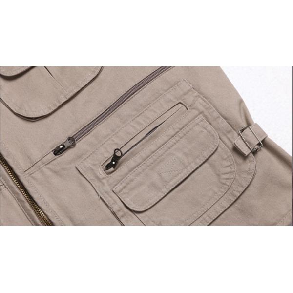 Causal Multi-pocket Sleeveless Oversize Top Utility Waistcoat V-neck Cardigan Zipper Biker Vest Men Hiking Fishing Vests