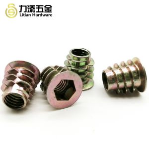 D E B Wood Insert Lock Nut , M4 M6 M8 M10 Hex Drive Threaded Inserts For Wood