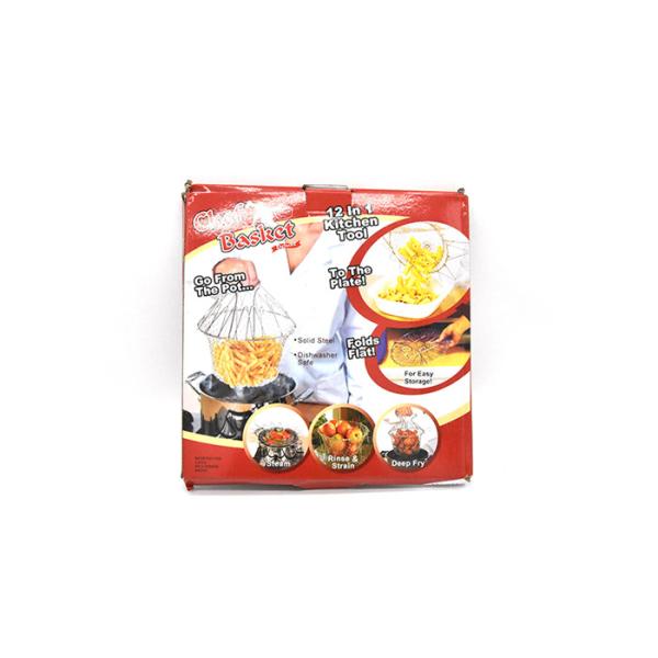 Quality Kitchen Chips Ss201 Foldable Fry Basket , Folding Strainer Basket for sale