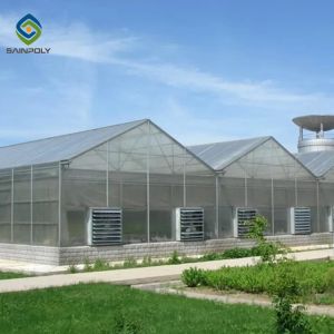 China 10.8m Polycarbonate Aluminium Greenhouse With Dome Roof Customized on sale