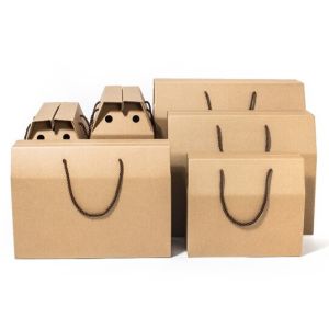Buy cheap Portable Corrugated Bulk Craft Paper Bags Merchandise Food Fruit Packaging Box from wholesalers