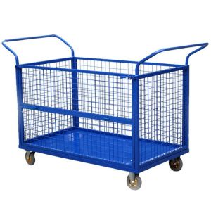 Buy cheap CE Collapsible Wire Container , Capacity 300kg U - Type Handle Platform Truck With 4 Mesh Sides from wholesalers