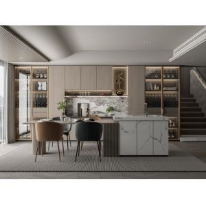 Buy cheap Custom Luxury Sideboard Cabinets With Wine Rack from wholesalers