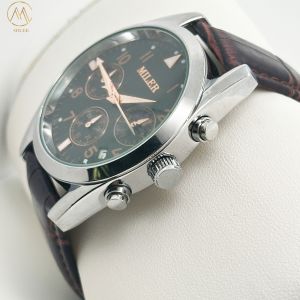 30ATM Waterproof Quartz Wrist Watch featuring Denim Leather Strap and Hook