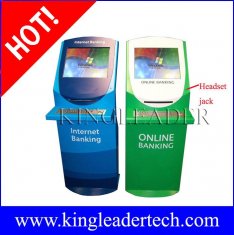 Buy cheap Online banking touch screen custom kiosk design with A4 printer,metal keyboard from wholesalers