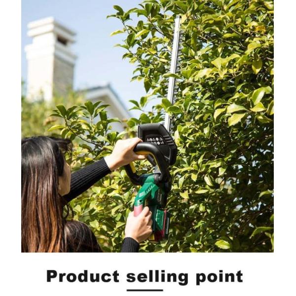 Lithium Ion Power Electric Hedge Trimmer With Manganese Steel Rust Proof Blades