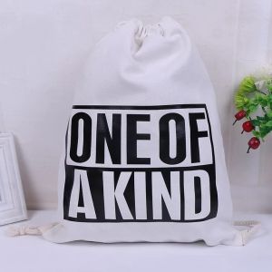 Buy cheap Recycled Cotton Blank Drawstring Bags / Promotion Canvas Drawstring Tote from wholesalers