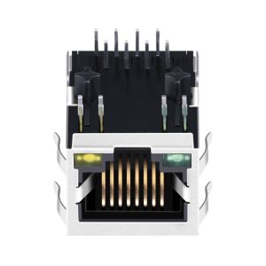 HR913129C Single Port RJ45 Connector with Integrated Magnetics