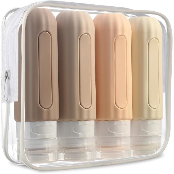 Quality Compact Silicone Travel Toiletry Bottles Squeezable Bpa Free 3Oz for sale